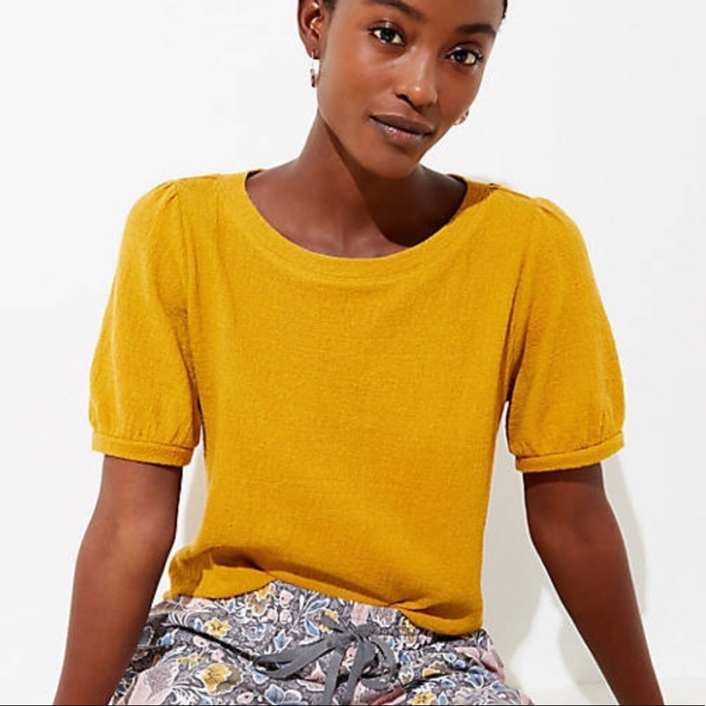 Loft Textured Puff Sleeve Tee